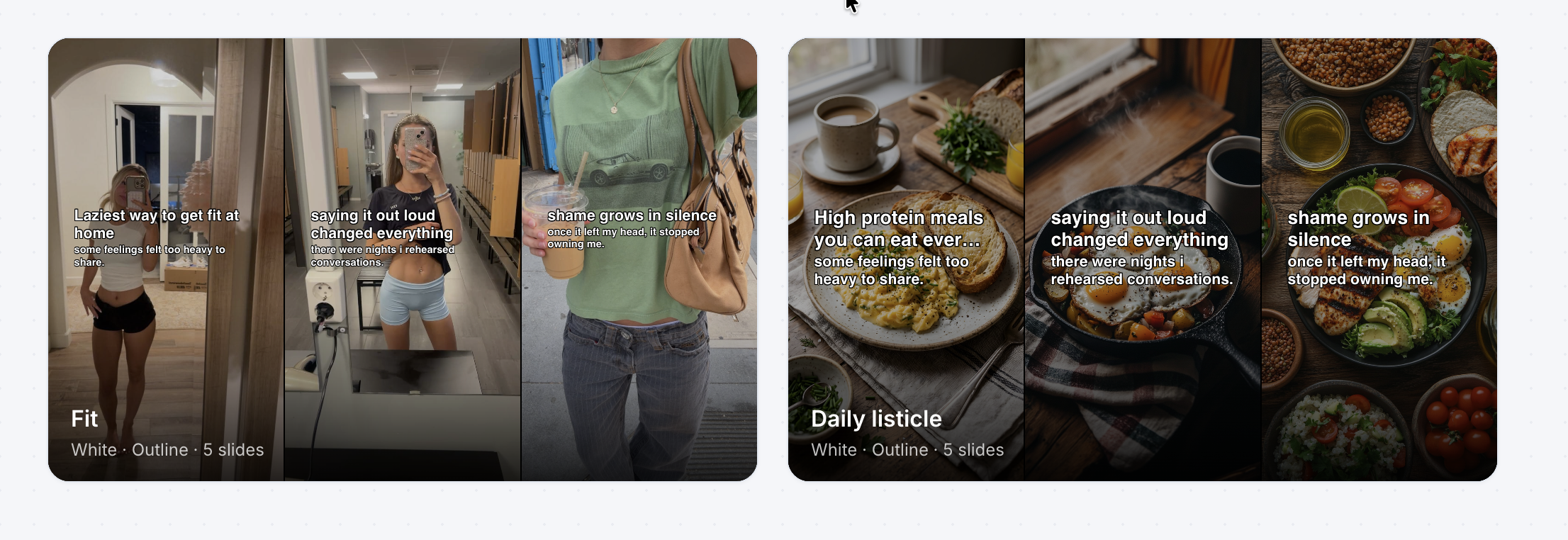 Choose a slideshow automation or upload a demo video